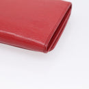 PRADA Bifold Wallet Saffiano leather Red Gold Auth 197960A-15
