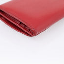 PRADA Bifold Wallet Saffiano leather Red Gold Auth 197960A-16