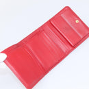 PRADA Bifold Wallet Saffiano leather Red Gold Auth 197960A-8