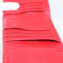 PRADA Bifold Wallet Saffiano leather Red Gold Auth 197960A-20