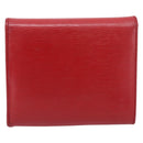 PRADA Bifold Wallet Saffiano leather Red Gold Auth 197960A-2