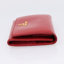 PRADA Bifold Wallet Saffiano leather Red Gold Auth 197960A-4
