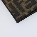 FENDI Zucca Canvas Long Wallet Black Brown Auth 197961V-16