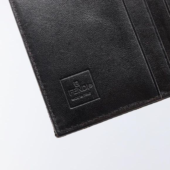 FENDI Zucca Canvas Long Wallet Black Brown Auth 197961V