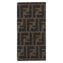 FENDI Zucca Canvas Long Wallet Black Brown Auth 197961V-13