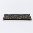 FENDI Zucca Canvas Long Wallet Black Brown Auth 197961V-3