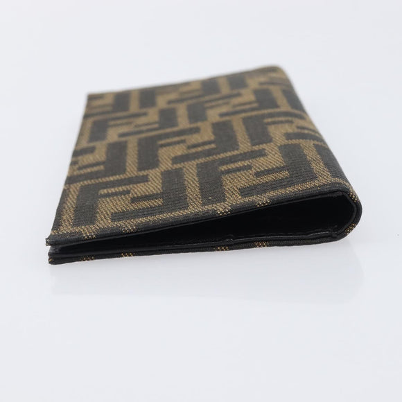 FENDI Zucca Canvas Long Wallet Black Brown Auth 197961V