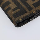 FENDI Zucca Canvas Long Wallet Black Brown Auth 197961V-14