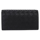 Bottega Veneta INTRECCIATO Long Wallet Leather Black Auth 197965A-13