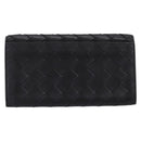 Bottega Veneta INTRECCIATO Long Wallet Leather Black Auth 197965A-2