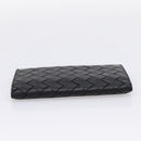 Bottega Veneta INTRECCIATO Long Wallet Leather Black Auth 197965A-5