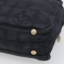 CHANEL New Travel Line Hand Bag Nylon 2way Black Gold CC Auth 198030-12