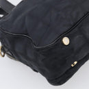 CHANEL New Travel Line Hand Bag Nylon 2way Black Gold CC Auth 198030-13