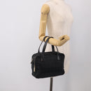 CHANEL New Travel Line Hand Bag Nylon 2way Black Gold CC Auth 198030-24