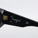 CHANEL Sunglasses Plastic Black Gold CC Auth 198047M-11