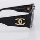 CHANEL Sunglasses Plastic Black Gold CC Auth 198047M-5