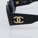 CHANEL Sunglasses Plastic Black Gold CC Auth 198047M-7