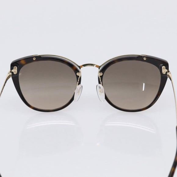 PRADA Sunglasses Metal Black Gold Auth 198049M