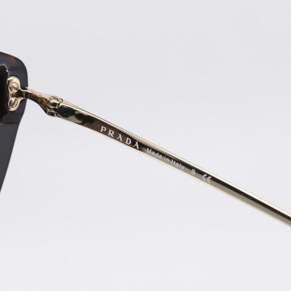 PRADA Sunglasses Metal Black Gold Auth 198049M