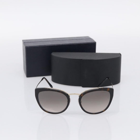 PRADA Sunglasses Metal Black Gold Auth 198049M