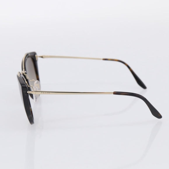 PRADA Sunglasses Metal Black Gold Auth 198049M