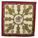 HERMES Carre 90 Scarf ""Cuivreies"" Silk Green Auth 198051-1