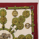 HERMES Carre 90 Scarf ""Cuivreies"" Silk Green Auth 198051-4