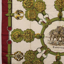HERMES Carre 90 Scarf ""Cuivreies"" Silk Green Auth 198051-5