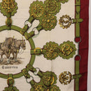 HERMES Carre 90 Scarf ""Cuivreies"" Silk Green Auth 198051-7