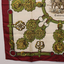 HERMES Carre 90 Scarf ""Cuivreies"" Silk Green Auth 198051-8