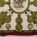HERMES Carre 90 Scarf ""Cuivreies"" Silk Green Auth 198051-9