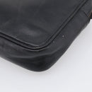 LOEWE Clutch Bag Leather Black Gold Auth 198053-10