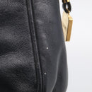 LOEWE Clutch Bag Leather Black Gold Auth 198053-12