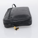 LOEWE Clutch Bag Leather Black Gold Auth 198053-4