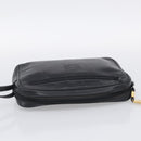 LOEWE Clutch Bag Leather Black Gold Auth 198053-6