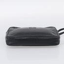 LOEWE Clutch Bag Leather Black Gold Auth 198053-7