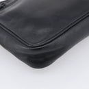 LOEWE Clutch Bag Leather Black Gold Auth 198053-9