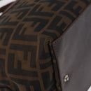 FENDI Zucca Canvas Hand Bag Black Brown Auth 198054-8