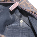 FENDI Zucca Canvas Hand Bag Black Brown Auth 198054-20