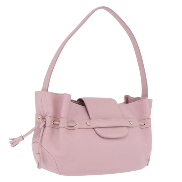 MORABITO Shoulder Bag Leather Pink Gold Auth 198055A