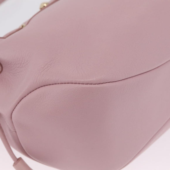 MORABITO Shoulder Bag Leather Pink Gold Auth 198055A