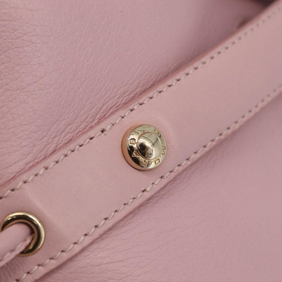 MORABITO Shoulder Bag Leather Pink Gold Auth 198055A