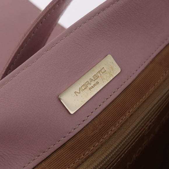 MORABITO Shoulder Bag Leather Pink Gold Auth 198055A