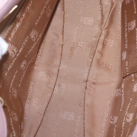 MORABITO Shoulder Bag Leather Pink Gold Auth 198055A