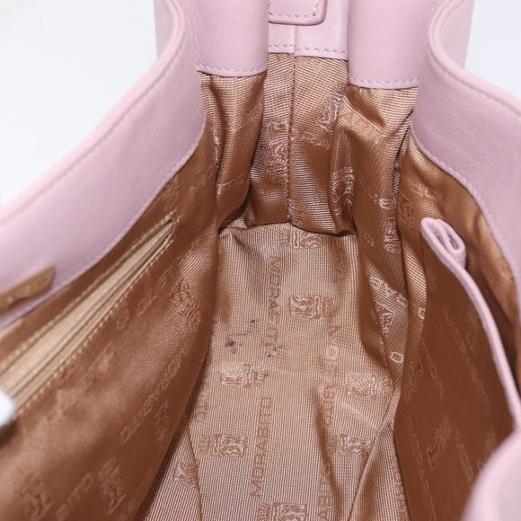 MORABITO Shoulder Bag Leather Pink Gold Auth 198055A