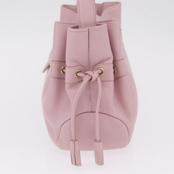 MORABITO Shoulder Bag Leather Pink Gold Auth 198055A