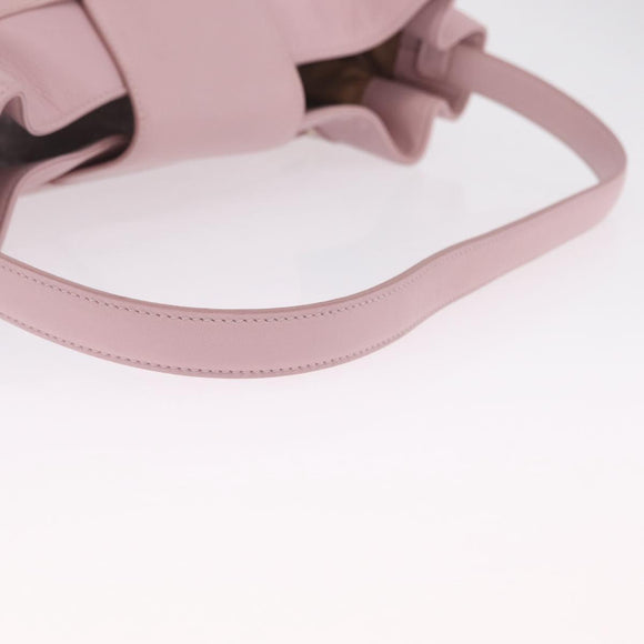 MORABITO Shoulder Bag Leather Pink Gold Auth 198055A