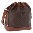 CELINE Macadam Canvas Shoulder Bag PVC Leather Brown Gold Auth 198250-1