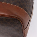 CELINE Macadam Canvas Shoulder Bag PVC Leather Brown Gold Auth 198250-13