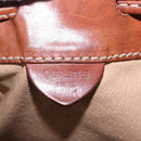 CELINE Macadam Canvas Shoulder Bag PVC Leather Brown Gold Auth 198250-15